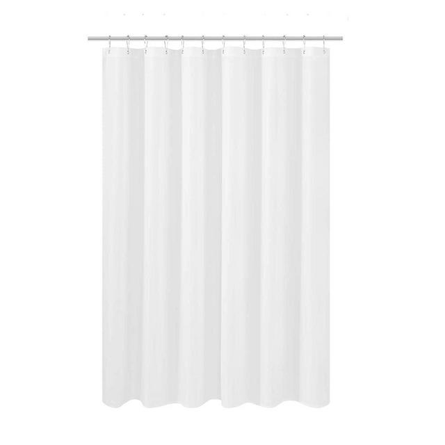 Fabric Shower Curtain Liner 69 x 70 inches, Hotel Quality, Washable, Water Resistant White Spa Bathroom Curtains with Grommets, 69x70