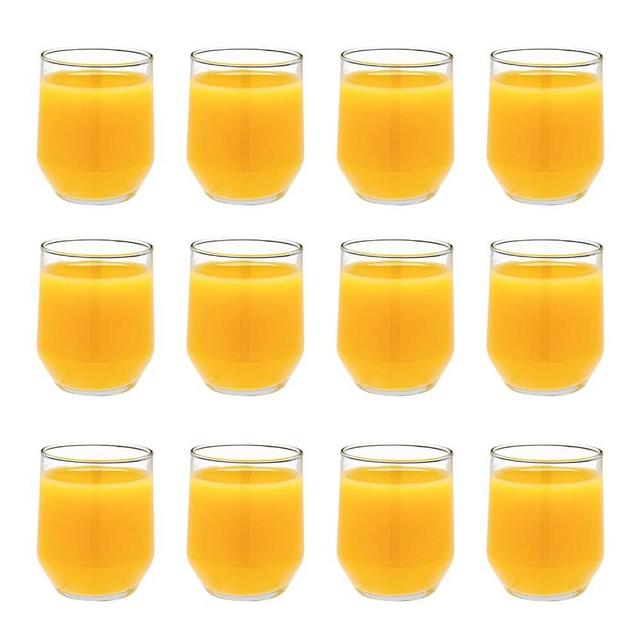 Vikko Juice Glasses, 7 Ounce Cups for Drinking Orange Juice, Water, Kids Glass Drinking Glasses for Tasting, 7 oz Juice Glass, Set of 12 Clear Glass Tumblers