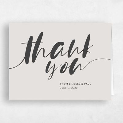 Gray, Grey Wedding Thank You - Lyons