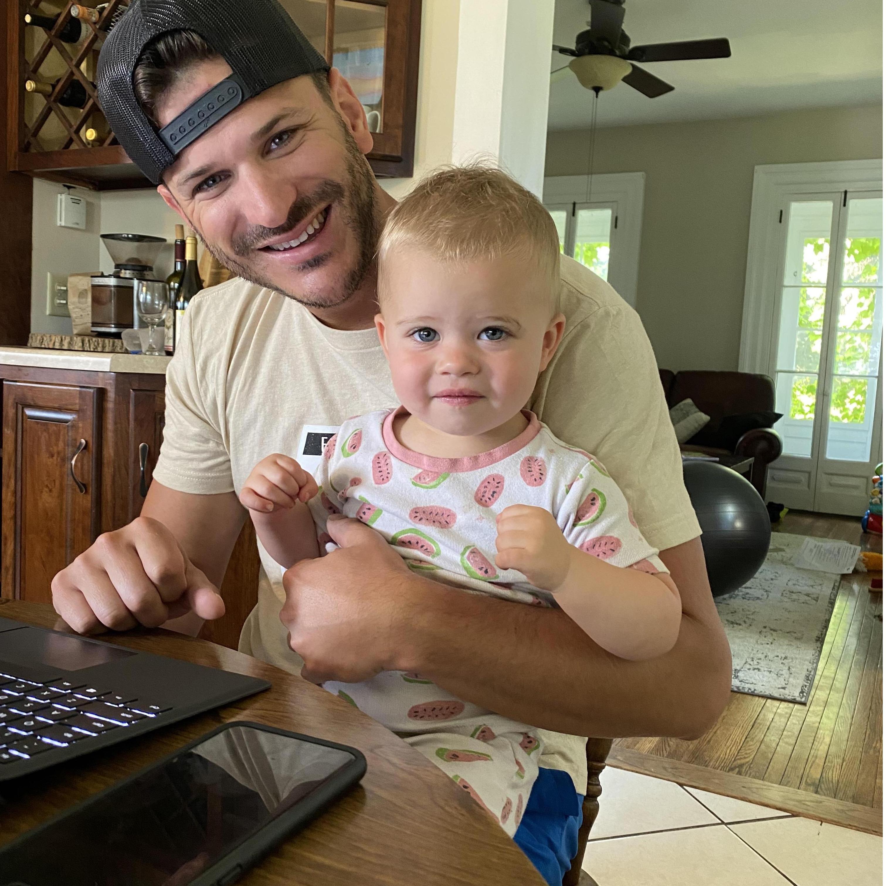 Adam with Emily's niece, Olivia
