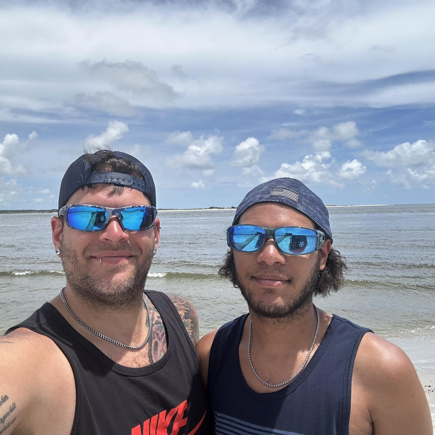 Having fun on the beach.