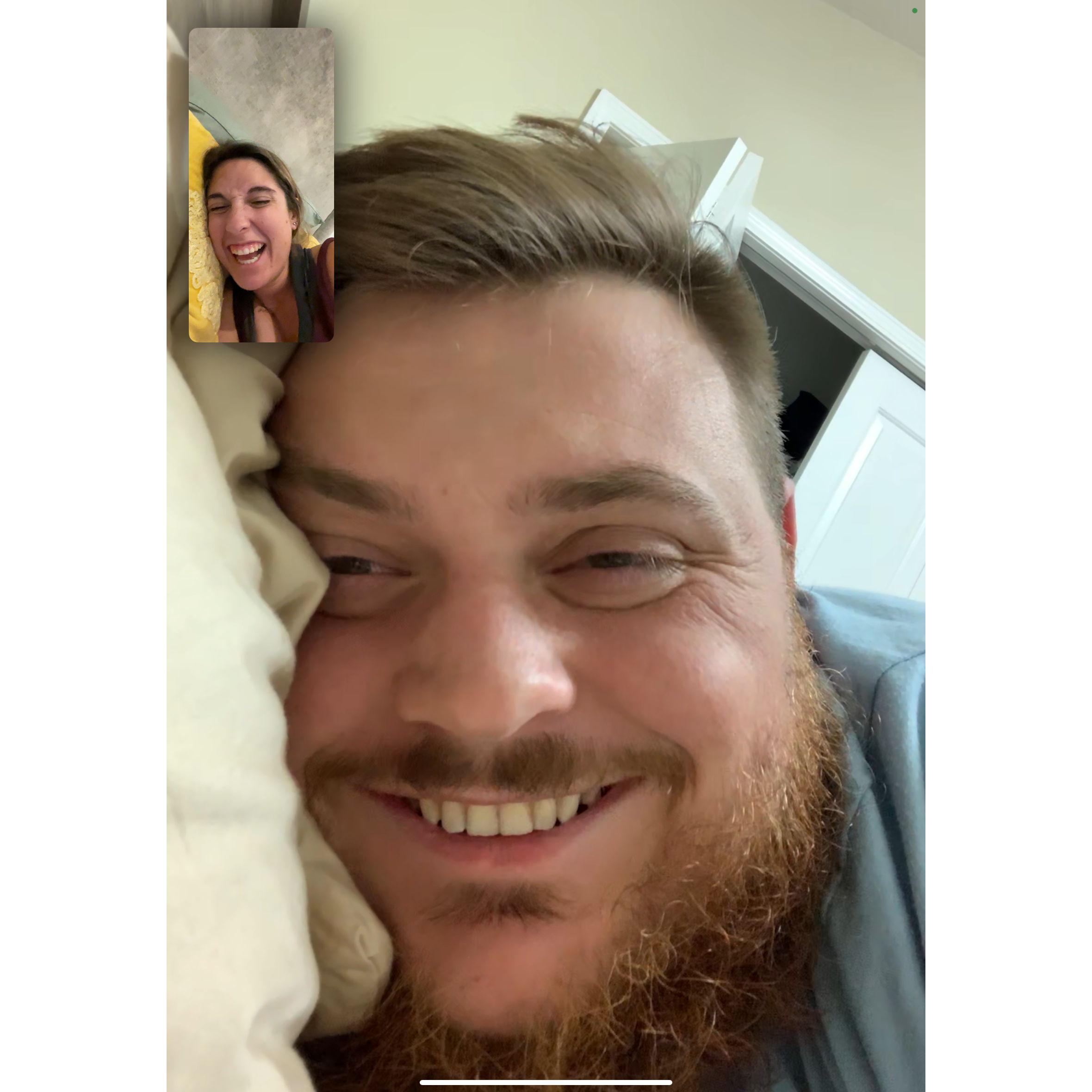 Our last Facetime call, heading to the airport early in the morning.