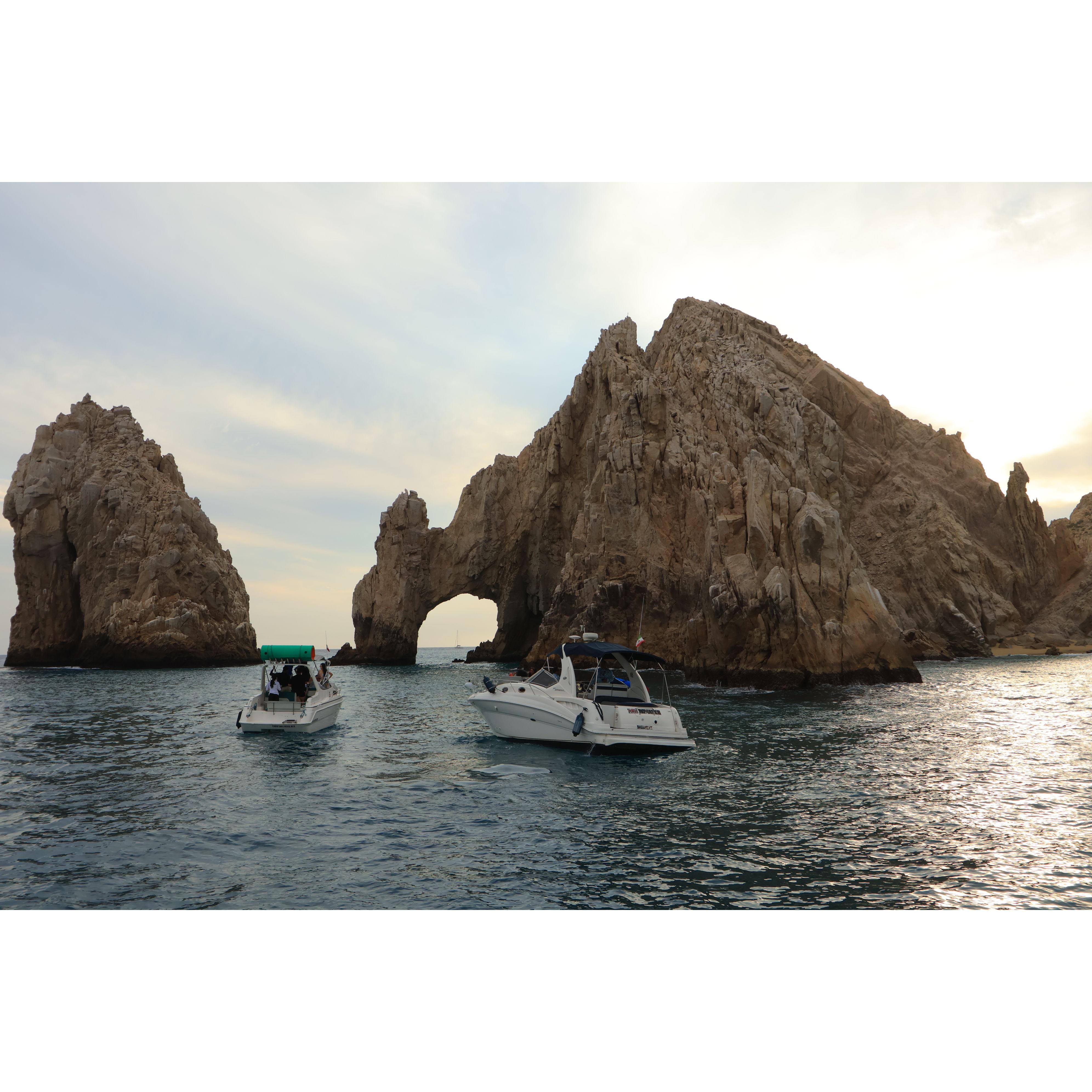 Engagement location at "The Arch" in Cabo, Mexico