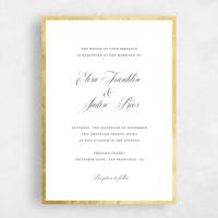 White Wedding Invitation - Azurite Portrait Foil
