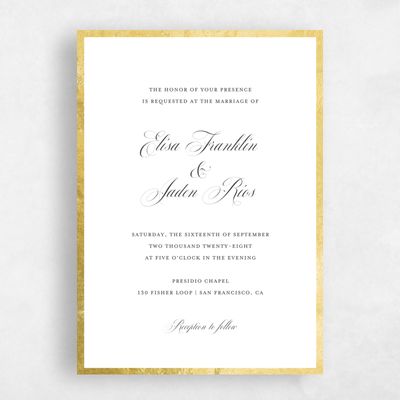 Multi-Colored Wedding Invitation - Azurite Portrait Foil