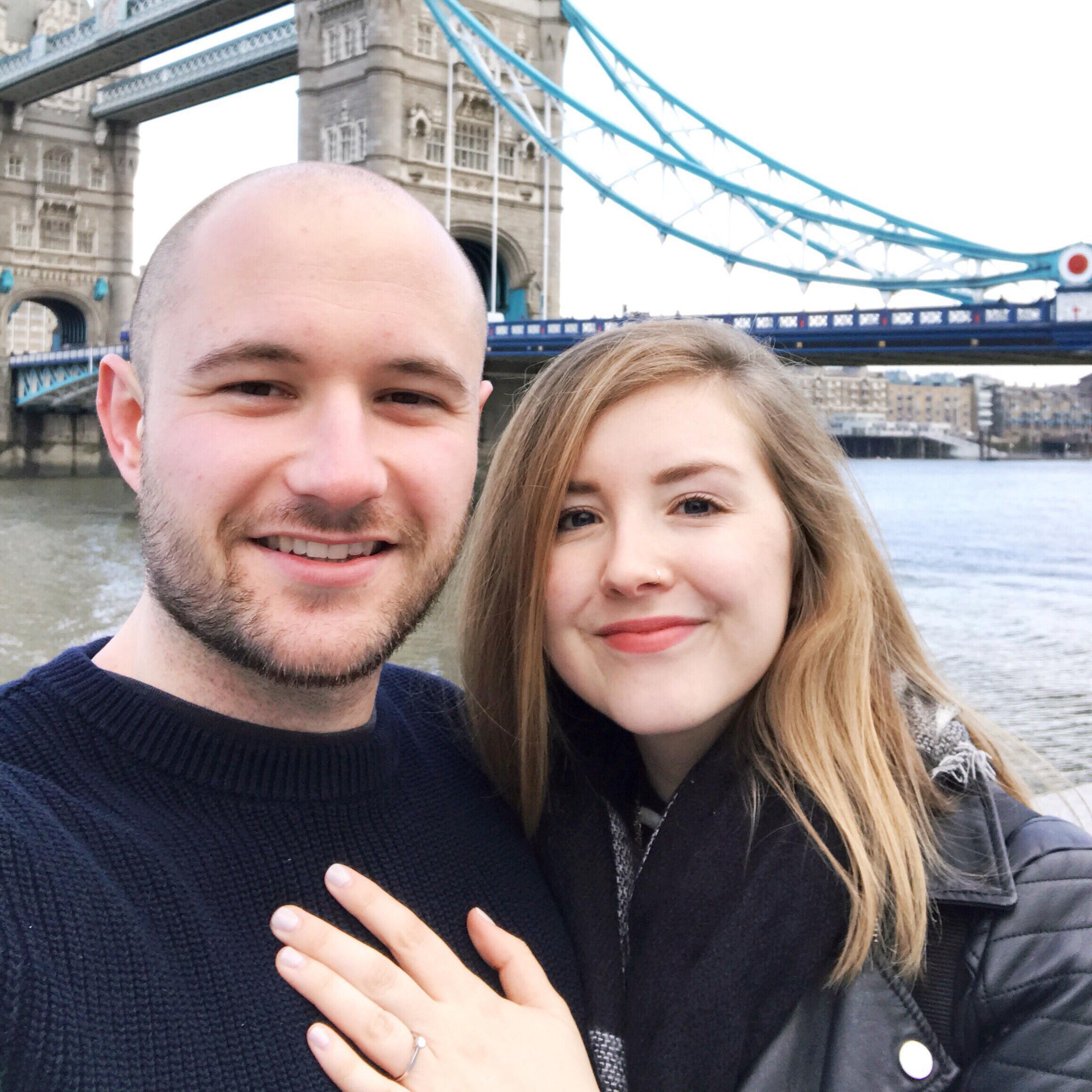 We wish the photos we took right after Paul proposed came out better, but this is the day after!