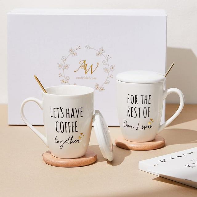 Mr and Mrs Gift【Let's Have Coffee Mugs Set】+【Wine Cooler Bag】