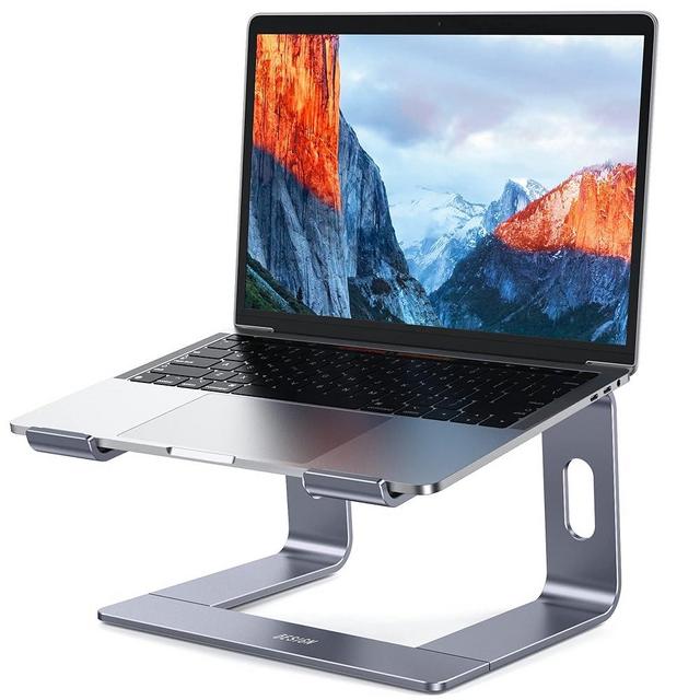 BESIGN LS03 Aluminum Laptop Stand, Ergonomic Detachable Computer Stand, Notebook Holder Compatible with MacBook Air Pro, Dell, HP, Lenovo More 10-15.6" Laptops, Space Gray