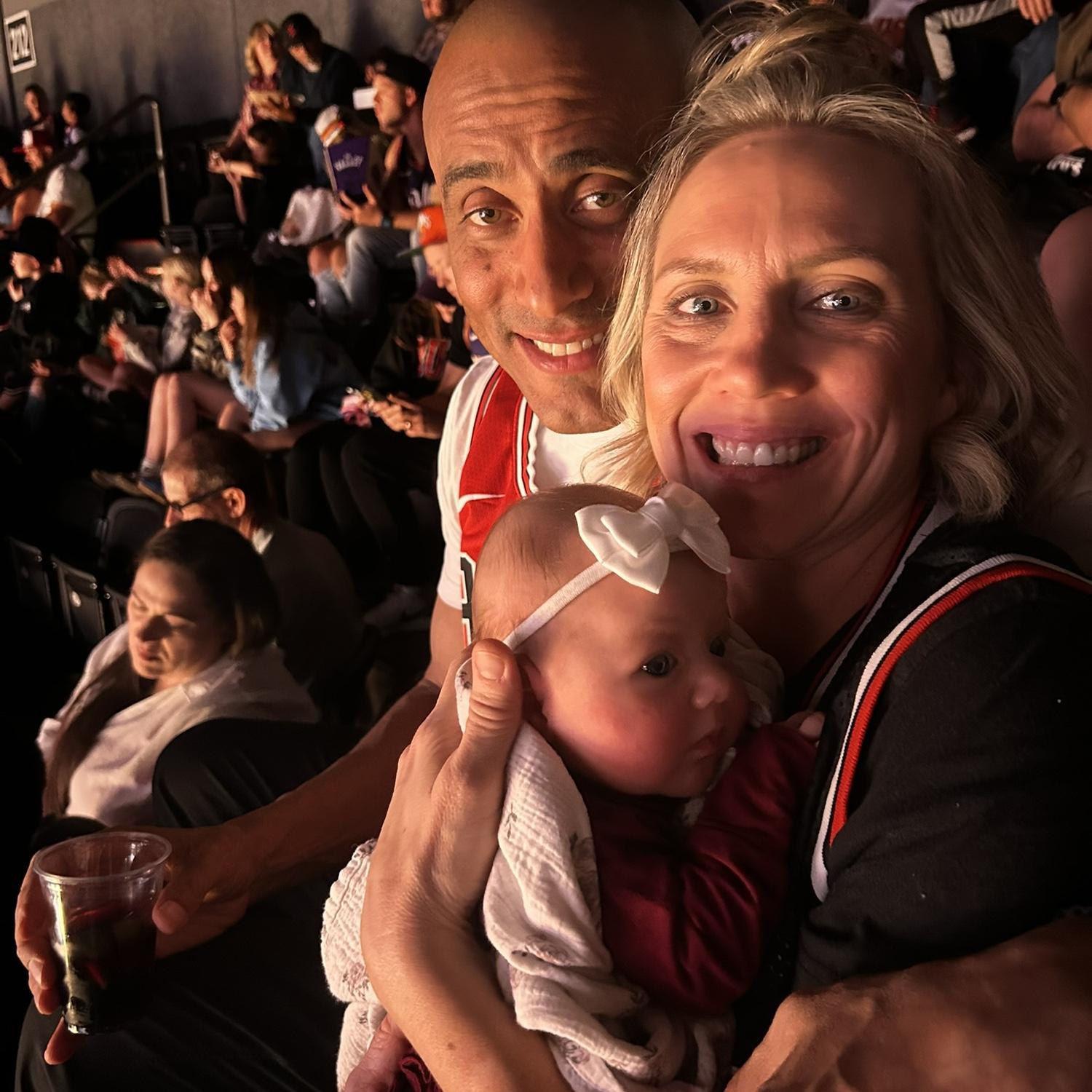 Suns/Bulls game in Phoenix with great niece baby Kennedy Leigh