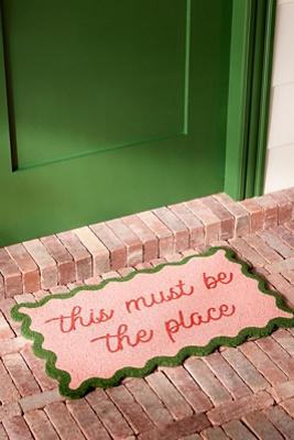 This Must Be the Place Scalloped Printed Coir Doormat