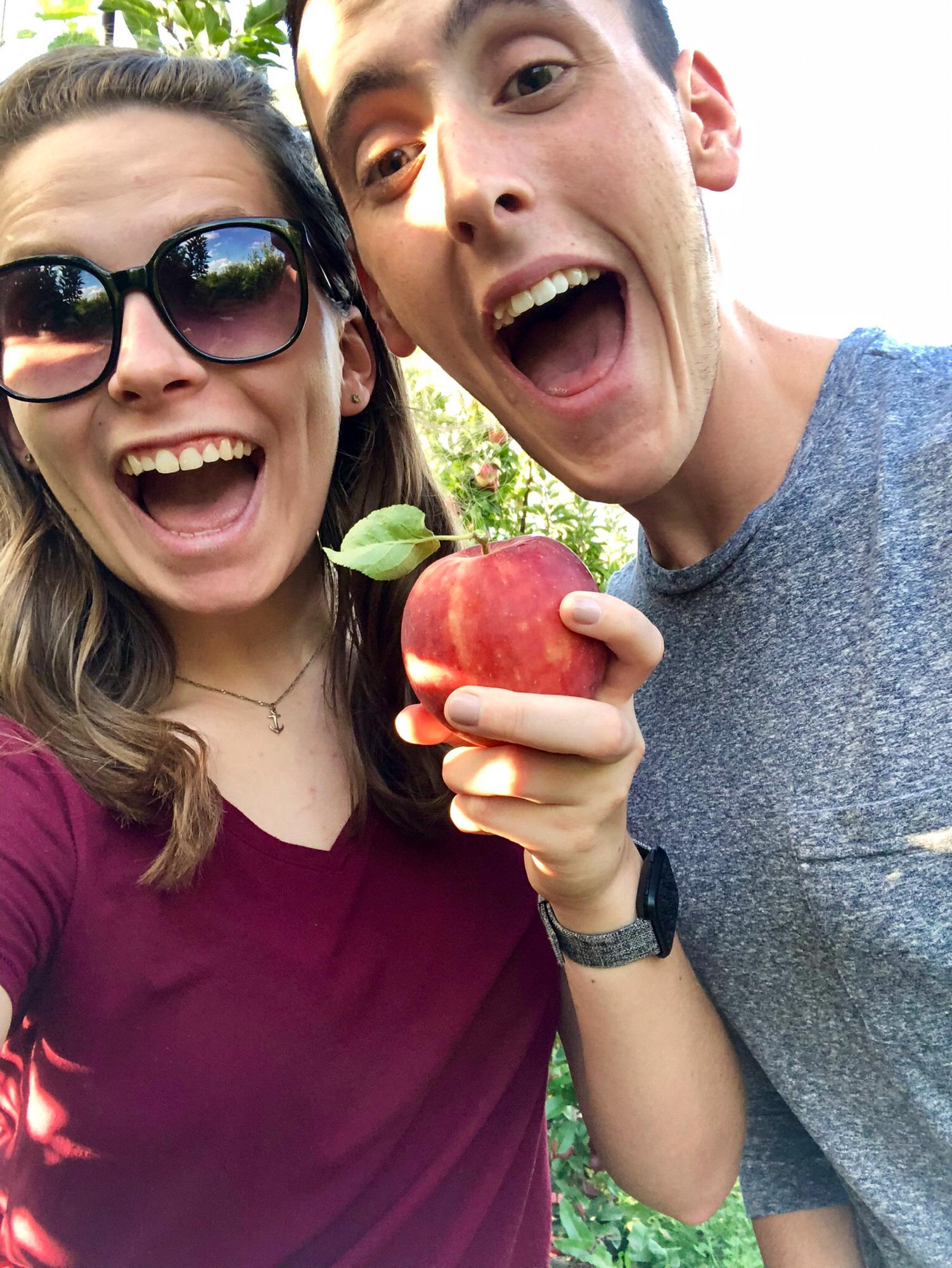 Apple picking on our first date!
