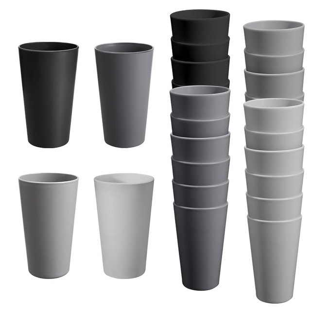 24 Pcs Unbreakable Plastic Cups Set, 20 oz Reusable Plastic Cups, Stackable Water Tumblers, Drinking Cup for Kitchen, Outdoor, BPA-free, Dishwasher Refrigerator and Microwave Safe (20 oz, 4 Colors)