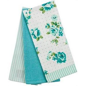 Just Home Rosalea Tea Towels Teal