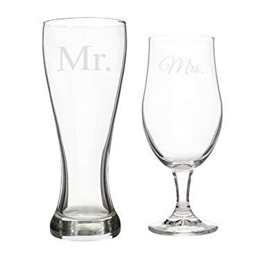 Cathy's Concepts Mr. & Mrs. Pilsner Set