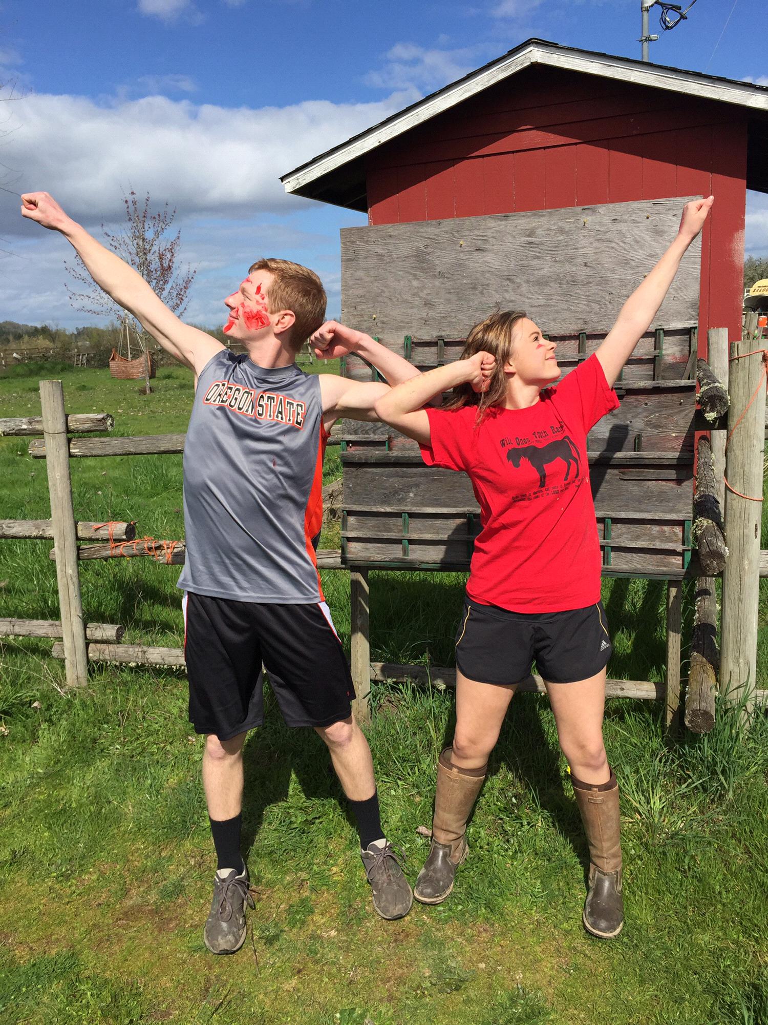 Competing in the annual mud run at Wild Ones Youth Ranch.