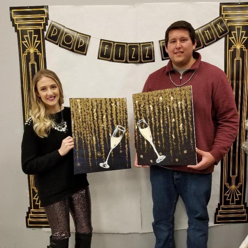 New Years Eve painting at Corky Canvas 2017