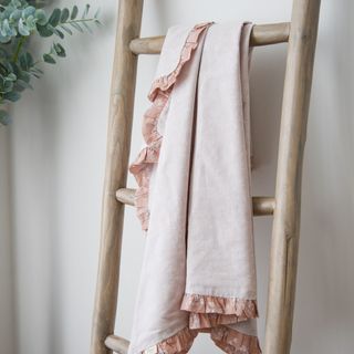 Violet Floral Baby Blanket with Ruffle Trim
