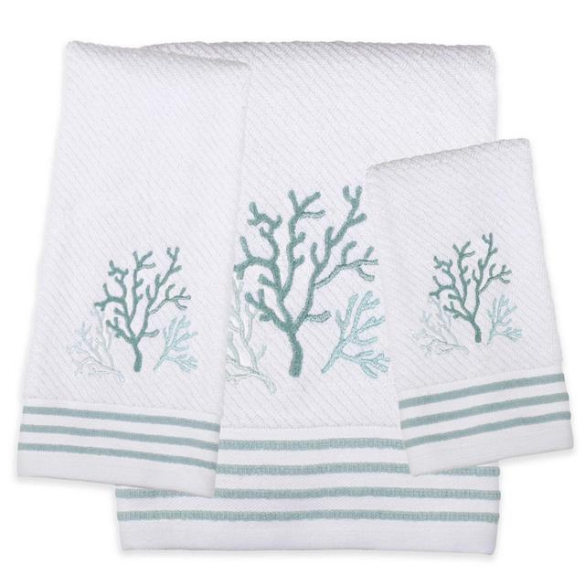 Saturday Knight Coral Reef Fingertip Towel in White