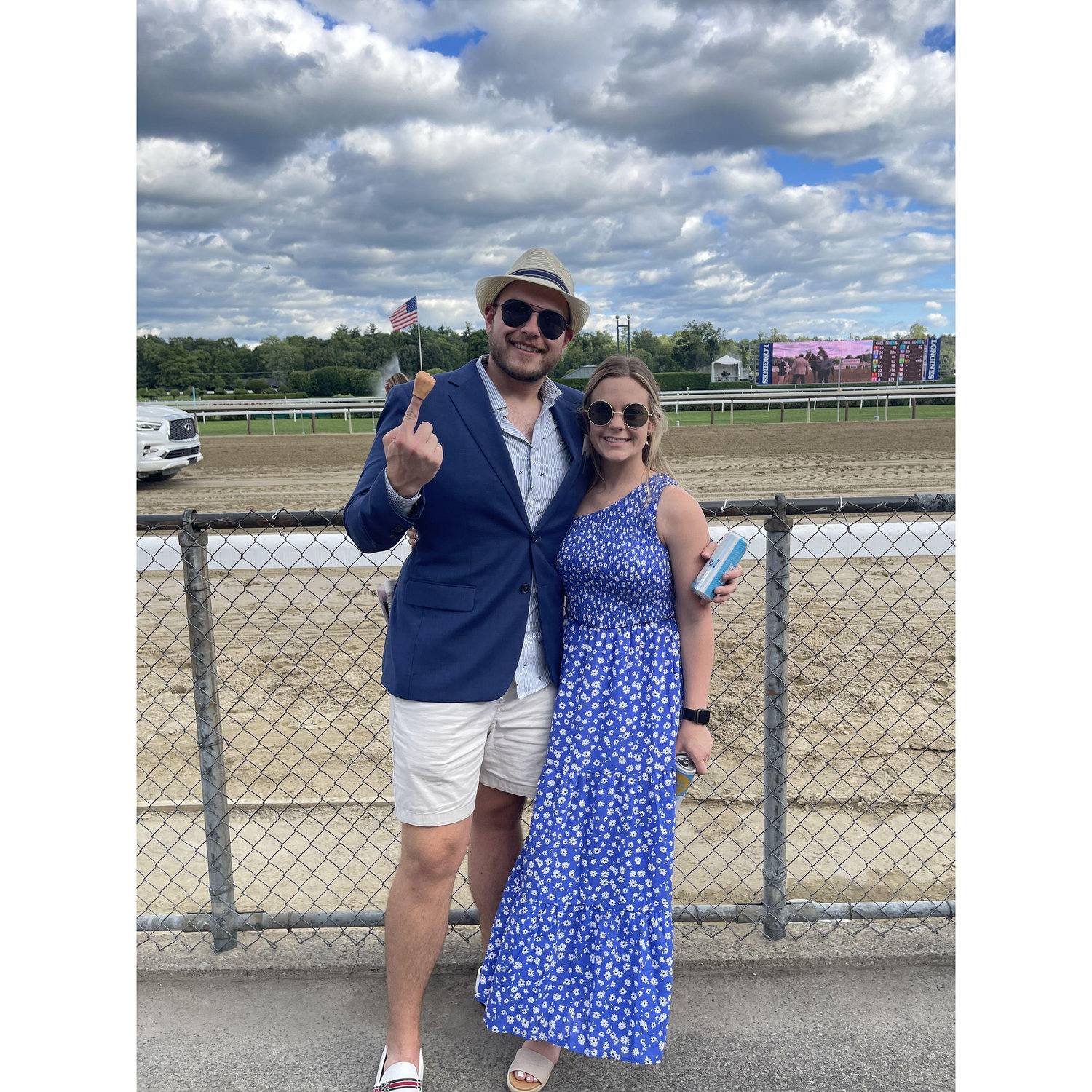 Watching the horse races in Saratoga Springs, NY