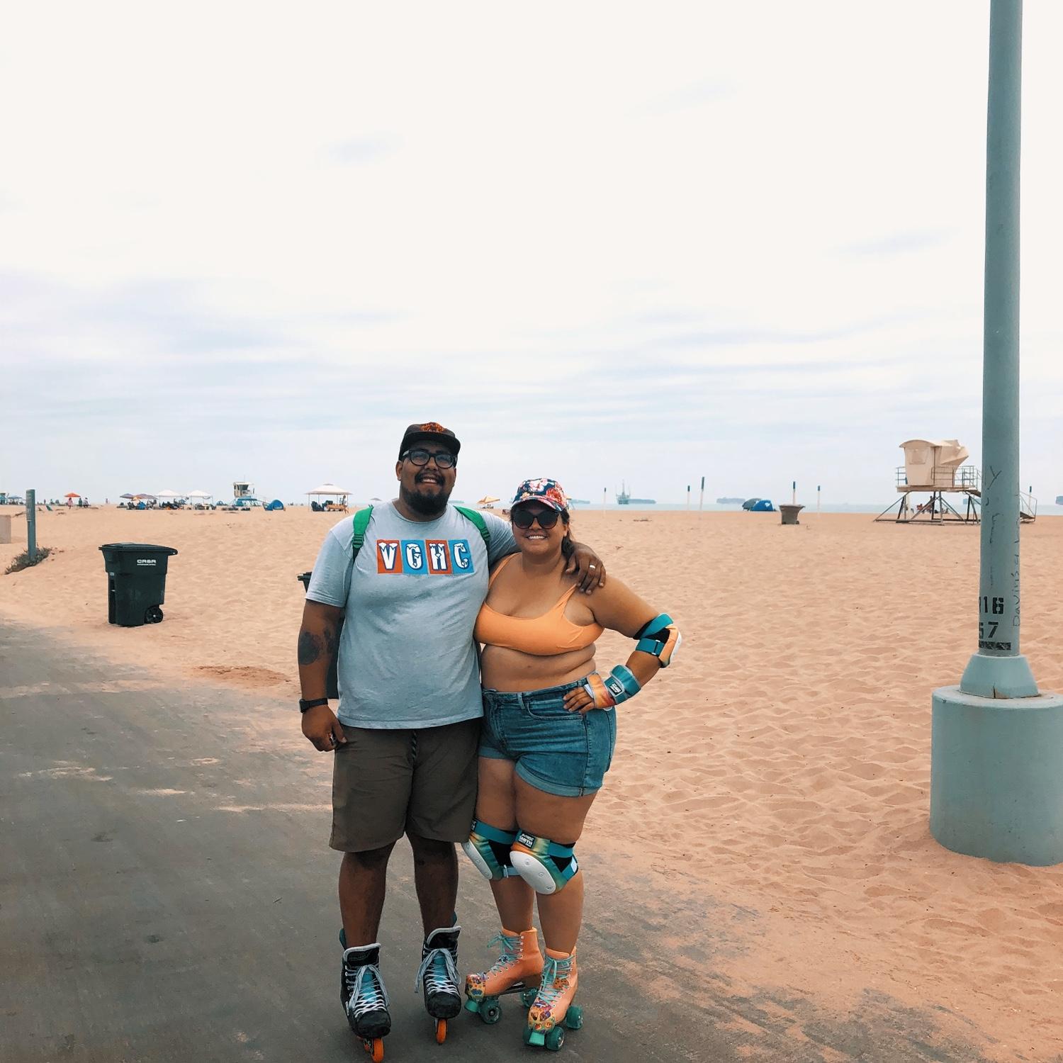 Skate date on the beach