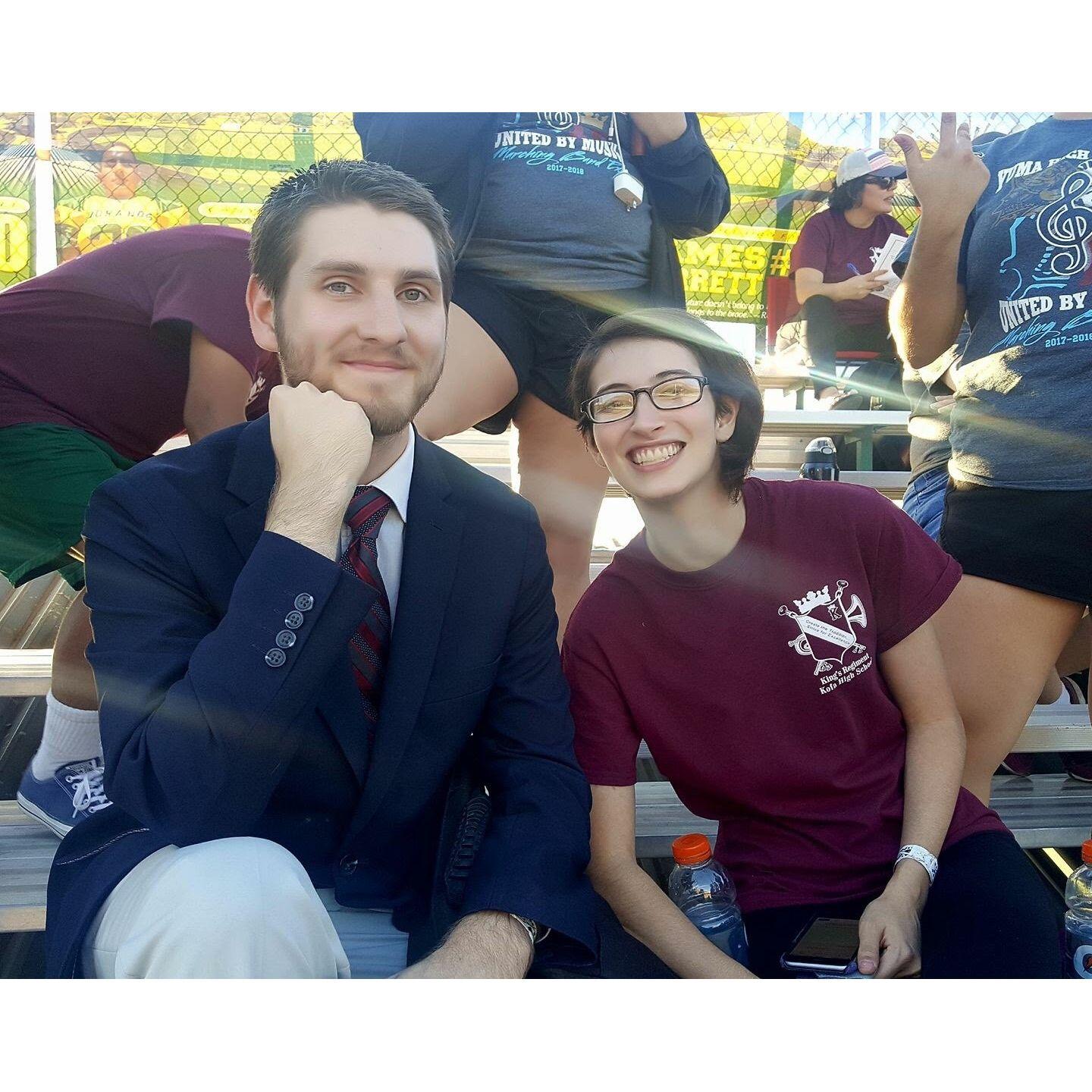 Band competition in AZ. The percussion section just got an award and I was VERY happy!