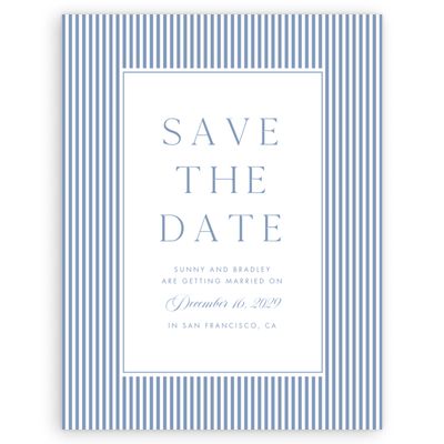 Denim Blue Wedding Digital Save the Date - Fable Portrait
