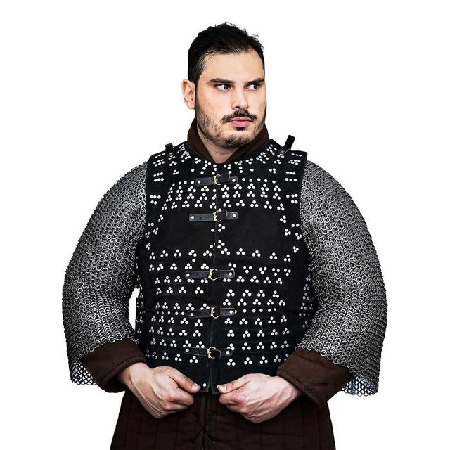 Medieval Brigandine Knight Armor 15th Century Leeds Brigandine Perfect for LARP, Cosplay, Halloween Costume - Black