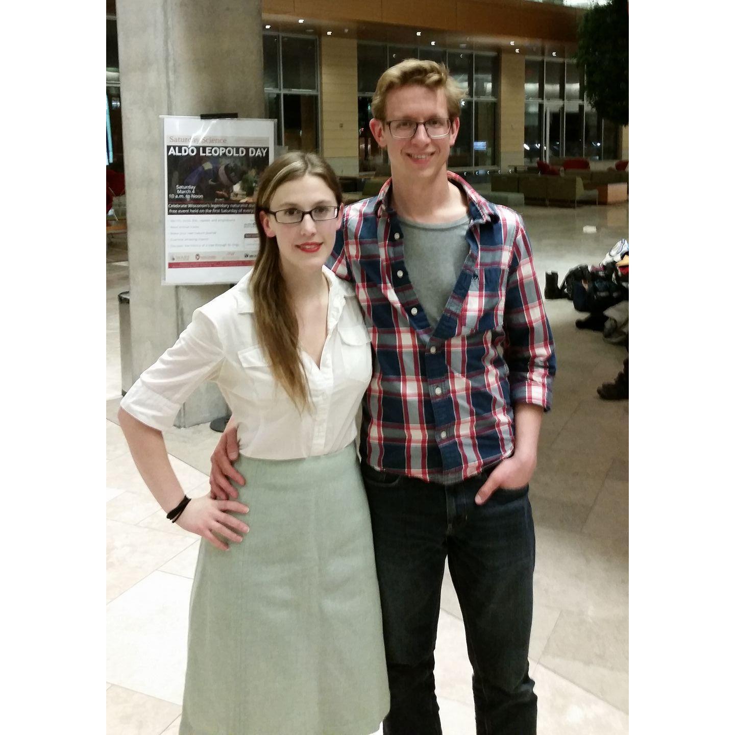 Peter cheers Emily on at swing dancing!