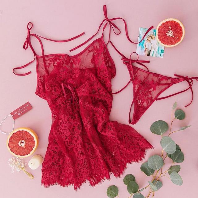 Shawn's Eyelash Lace Babydoll - Rosé