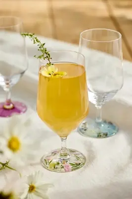 Pressed Floral Water Glasses, Set of 2