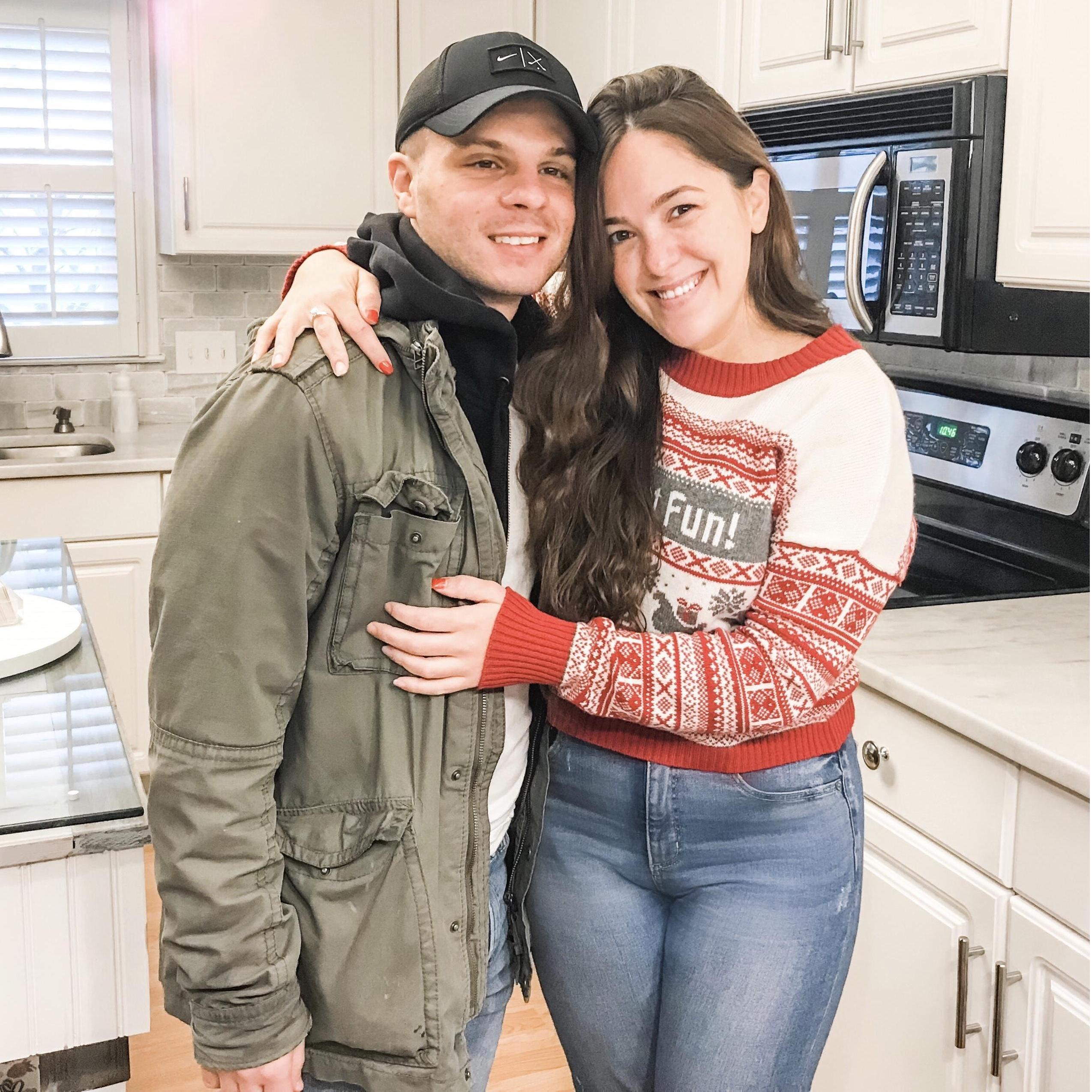 When we first saw our new home! The realtor snapped this pic of us.