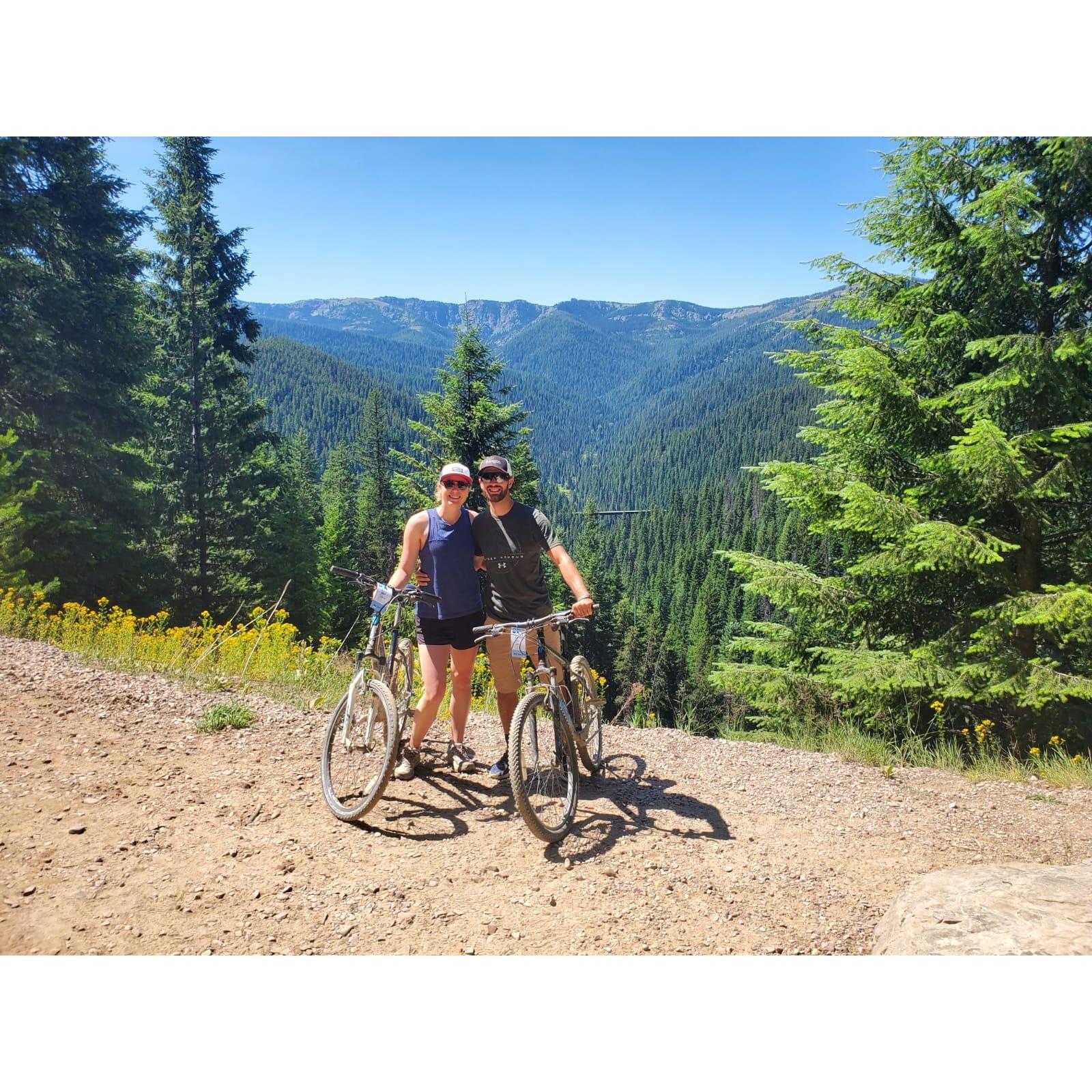 Biking the Trail of the Hiawatha in the Bitterroot Mountains between Idaho and Montana