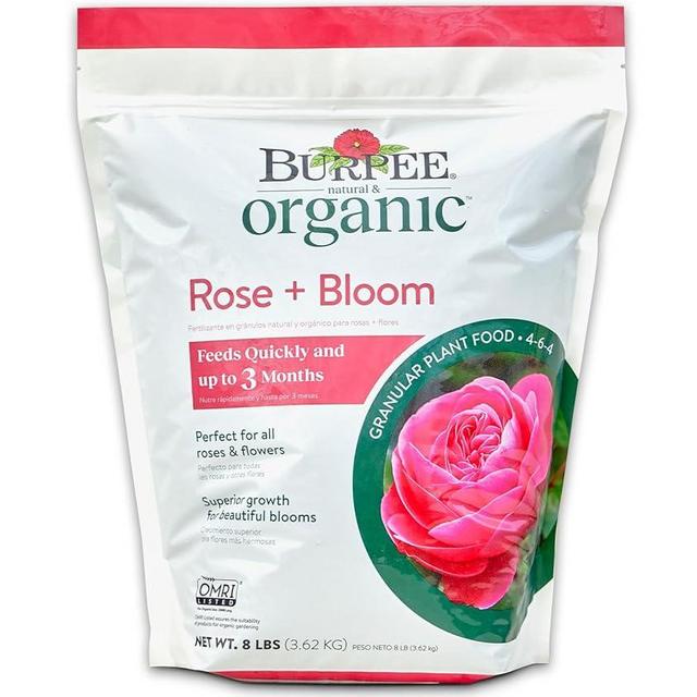 Burpee Organic Bloom Granular All-Natural Food for Roses and Flower Plants | Ideal for Container Gardens, Beds or Bushes, 4 lb, 4lb. Bag