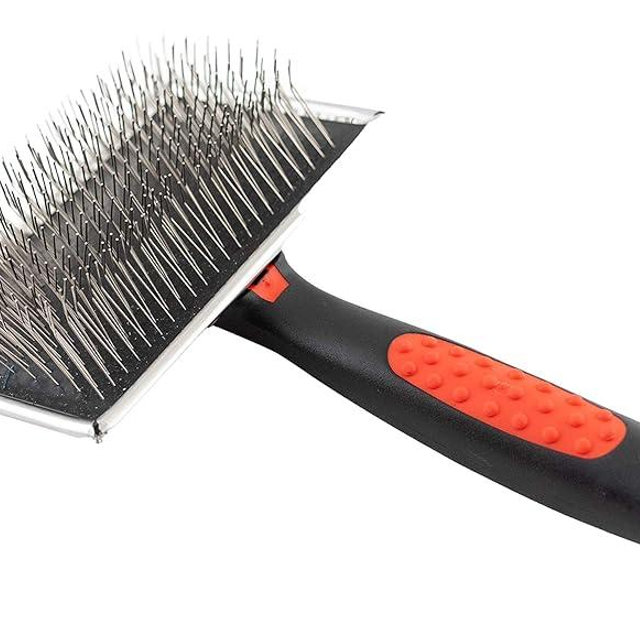 Paw Brothers Professional Grade Extra Long Slicker Brush - Ergonomic Handle, Removes Loose Undercoat and Tangles for Dogs
