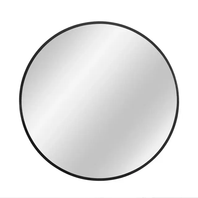 Neutype 32-Inch Round Wall Mirror in Black