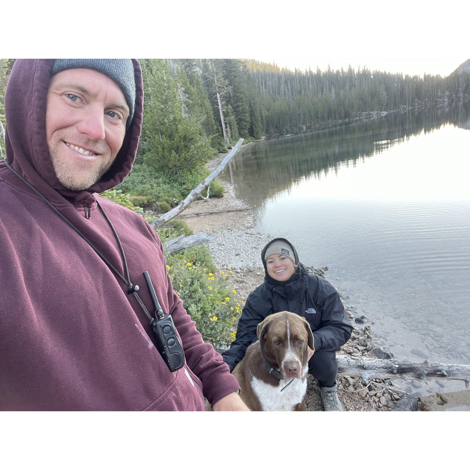 Cold and crisp alpine lake morning