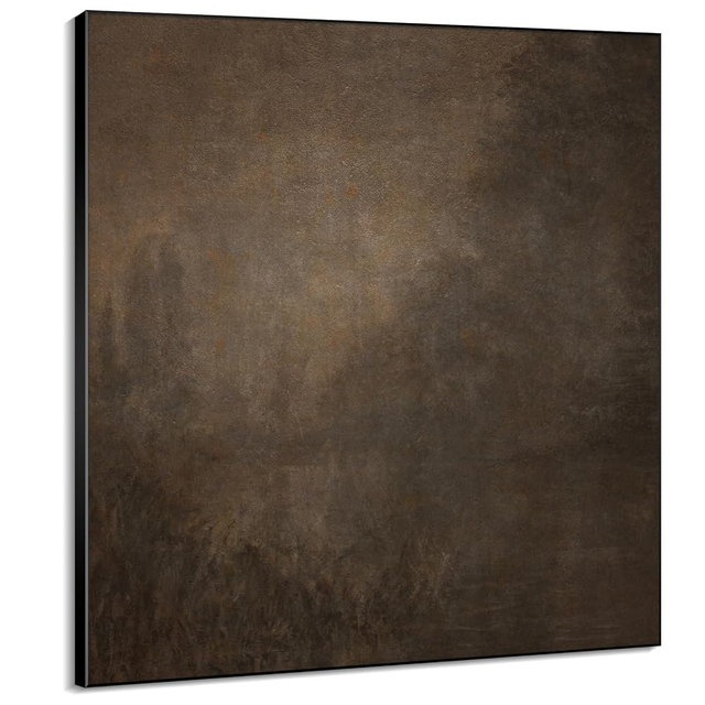 72"x72" XL Framed Wall Art - Rustic Brown Texture Minimalist Abstract Neutral (Frame Assembly Required)