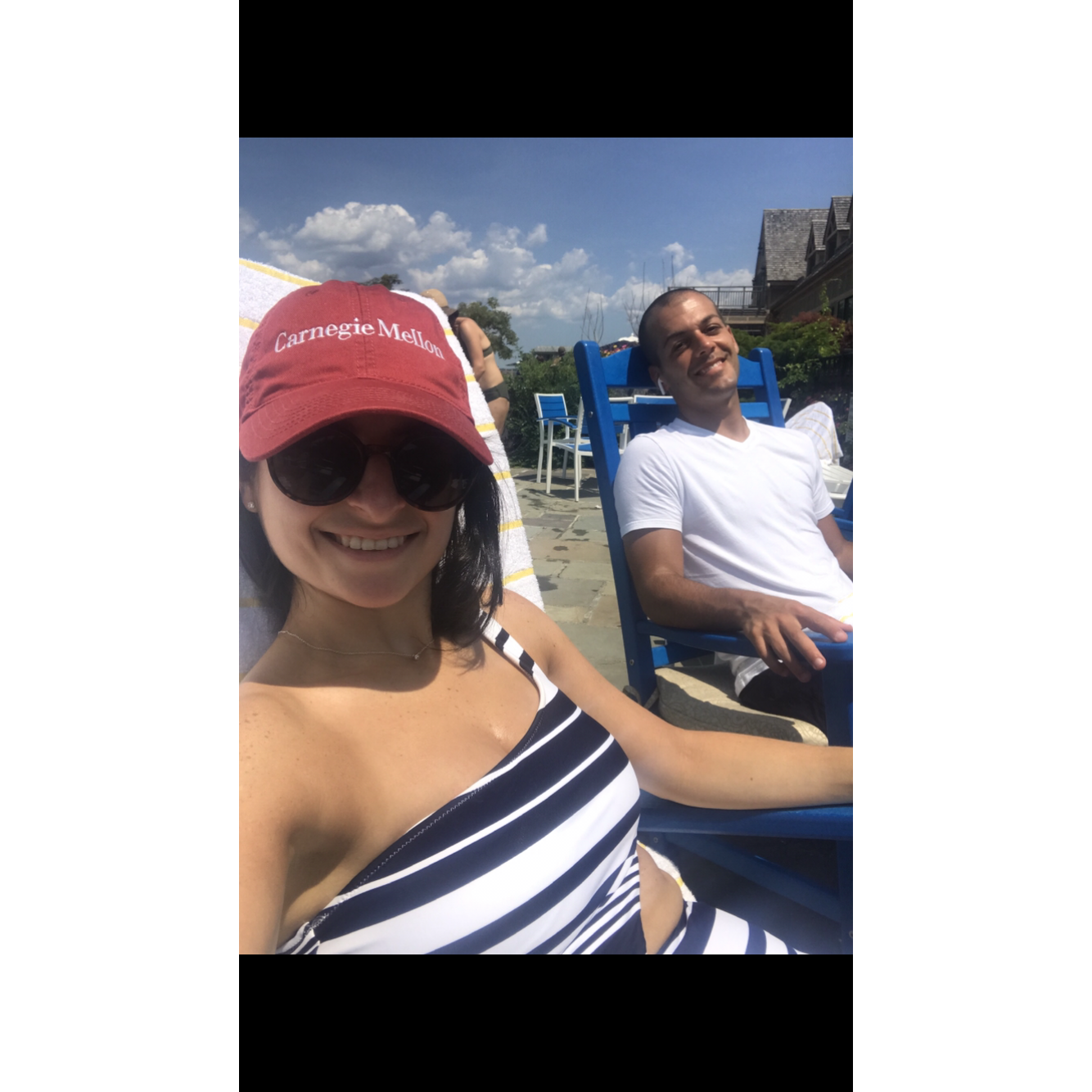 Relaxing by the pool in Bar Harbor, Maine
