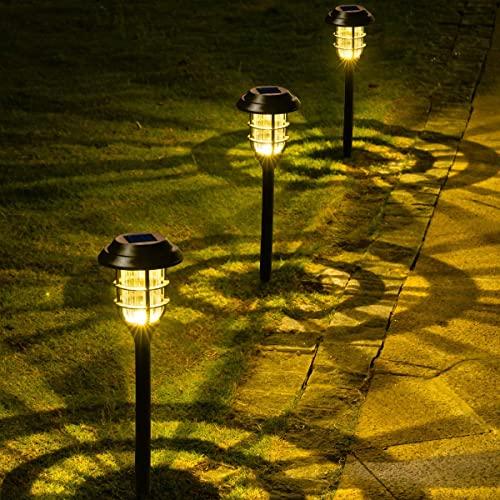 Solpex 8 Pack Solar Lights Outdoor, Warm White Solar Landscape Lights, Waterproof Outdoor Solar Lights Walkway for Patio, Lawn, Yard and Landscape…