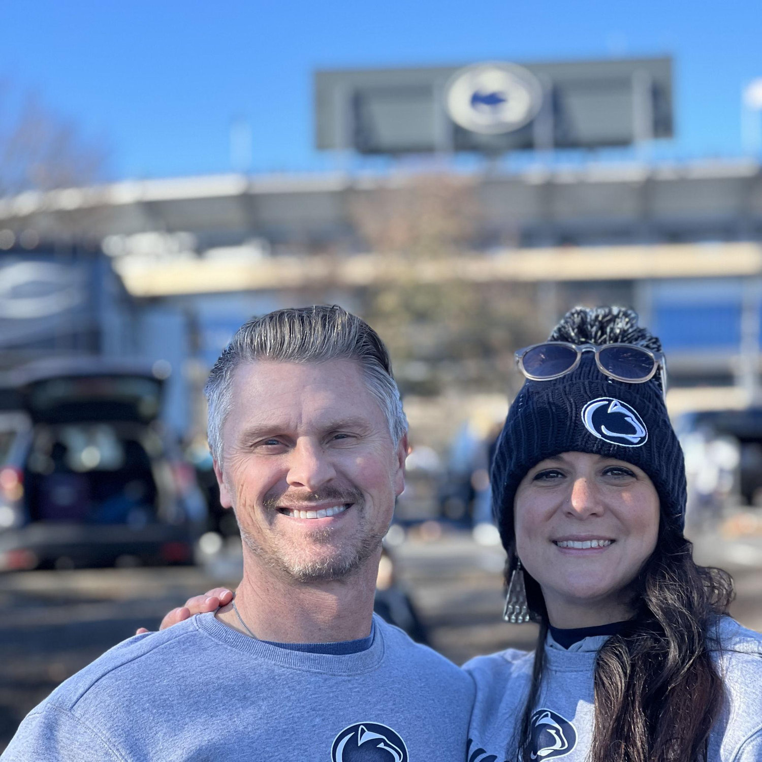 Posing at our tailgate