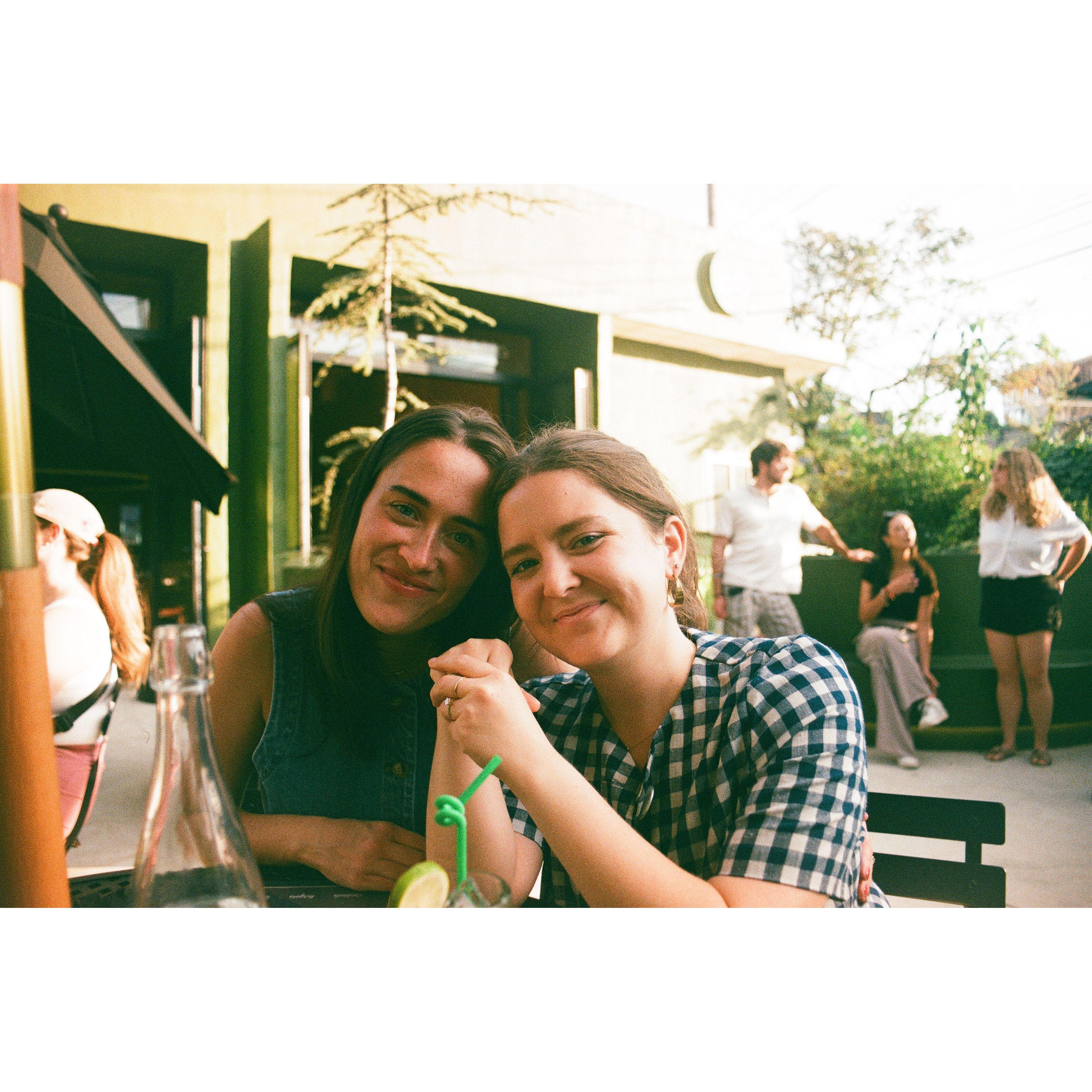 August 11, 2024 -
Anna proposed to Sophie! We went for a gorgeous brunch at JG Sky High. Our friend Lauren took this photo later in the evening in Fishtown.