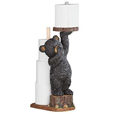 Collections Etc Northwoods Bear Cub Toilet Paper Holder, 22" H