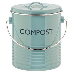 Typhoon Summer House Blue Compost Caddy, 2.6-Quart Capacity