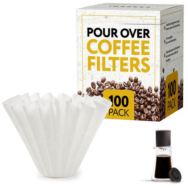 Impresa [100 Pack] Pour Over Coffee Filter for Fellow Stagg XF Filters - White Impresa Tall Coffee Filters
