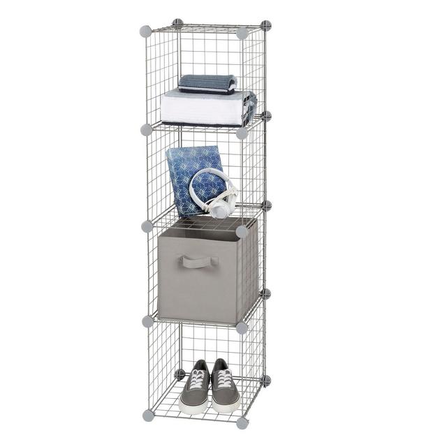 Simply Essential™ 12-Inch Wire Cube Grid in Grey