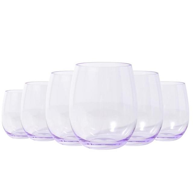 KX-WARE 18-ounce Acrylic Stemless Wine Glasses, set of 6 Purple
