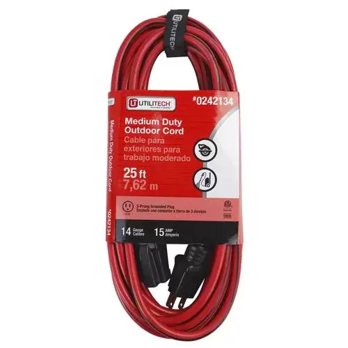 Utilitech 25-ft 14/3 3-Prong Outdoor Sjtw Medium Duty General Extension Cord
