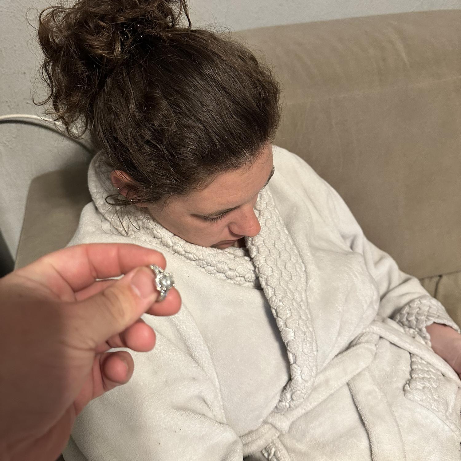 Let's see how many pictures I can get of her sleeping before getting engaged