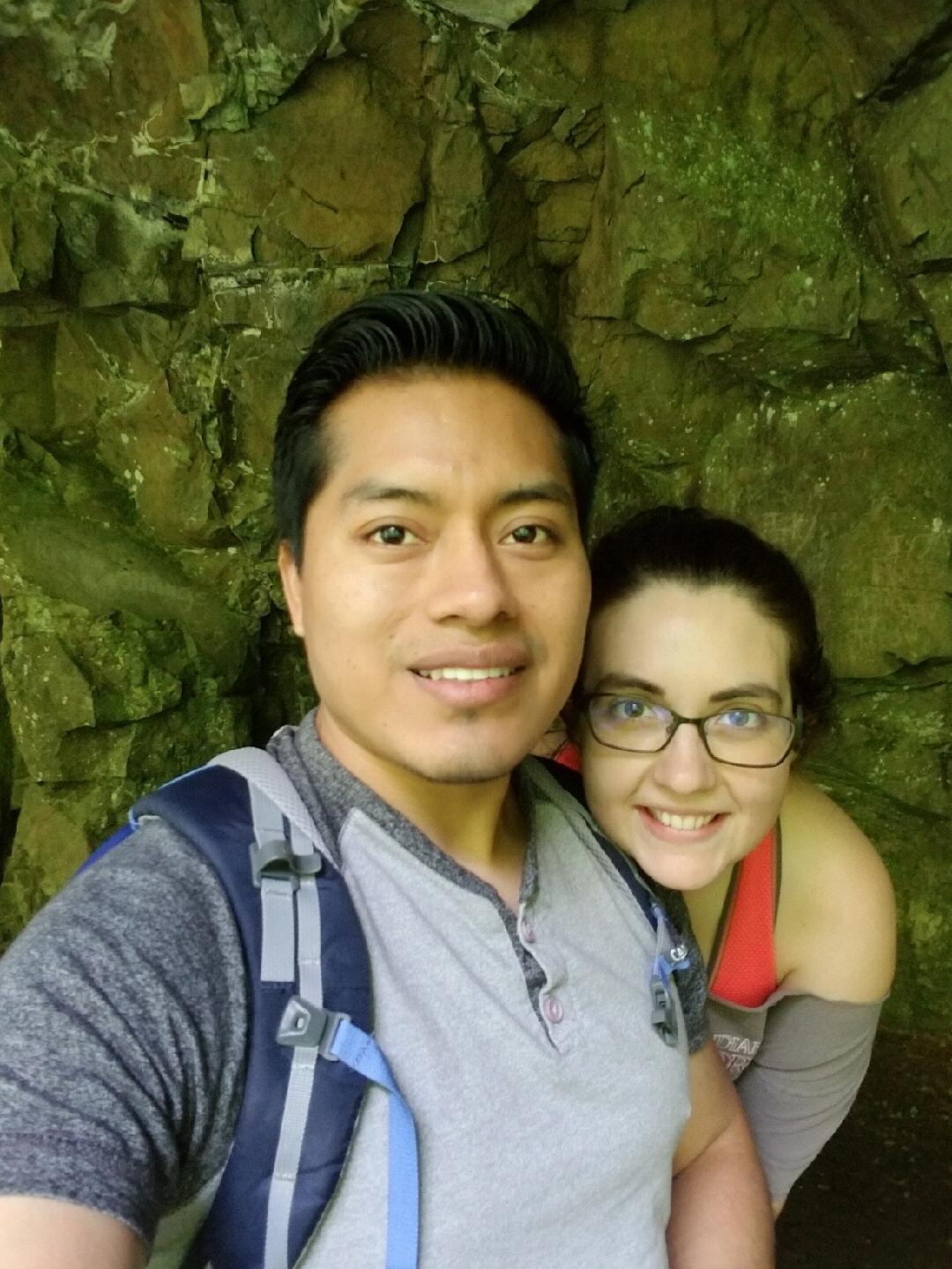 Behind a waterfall at Silver Falls