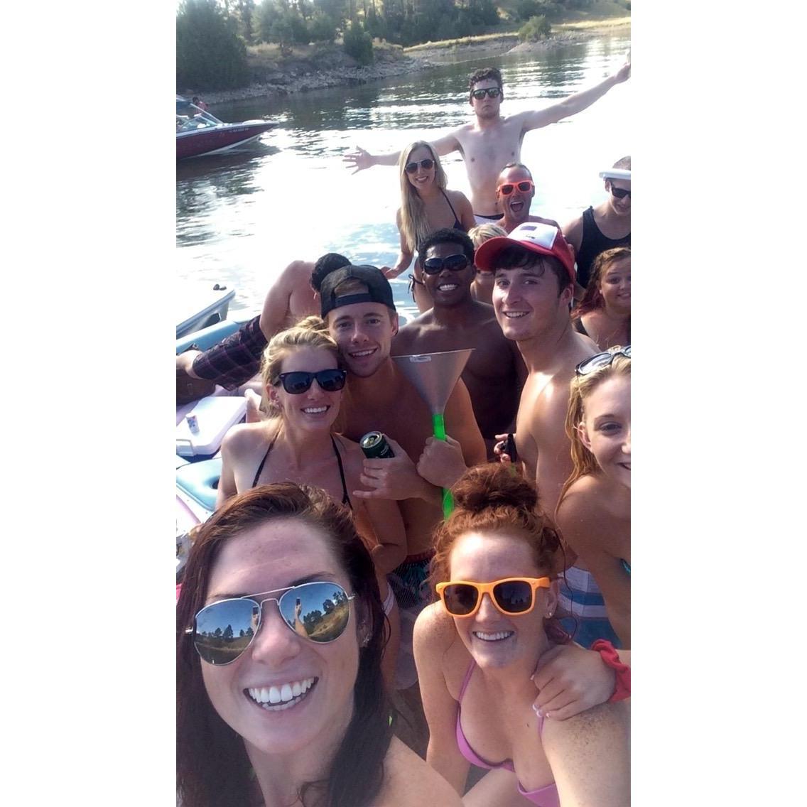 Still in the awkward phase between dating and friends, we "tricked" Josh and Aaron to spend the weekend at the lake... I don't think they regretted it!